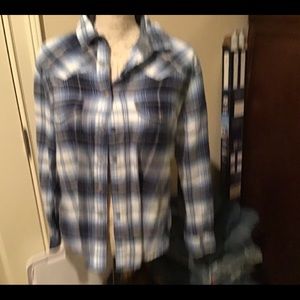 Super soft Blue plaid boyfriend button up